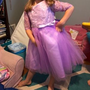 Jj House lilac flower girl dress